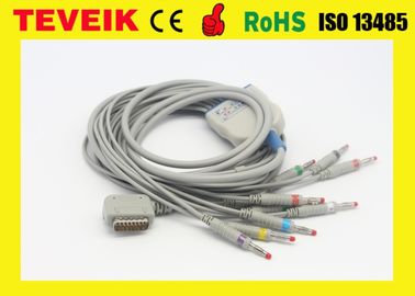 Siemens Ekg Ecg Cable Dengan 10 Pisau Memimpin 4.0 End Aha Standard