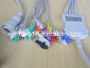 Kabel EKG Kenz Dengan 10 Leadwires Terpadu Klip 4.7K Ohm AHA