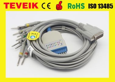 Kabel Schiller EKG dengan 10 kabel kawat timah terintegrasi 4.0 AHA EKG
