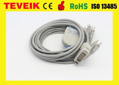 Teveik Harga Pabrik Fukuda Denshi 10 leadwire DB 15pin EKG/EKG Kabel Untuk Cardimax FX-2111