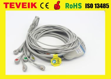 Harga Pabrik Medis 10 Kabel EKG Leadwire Schiller DB 15pin Untuk Mesin EKG, Jepret AHA tanpa resistor