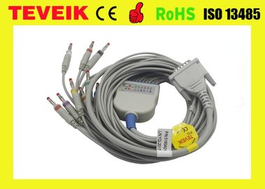 Perangkat medis schiller EKG Cable dengan Banana 4.0 IEC 10K resistor, 10 kabel ekg memimpin