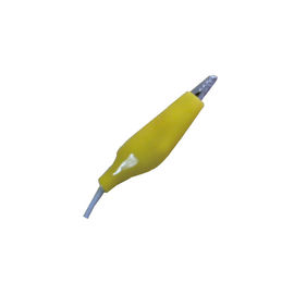 Penutup Kuning 1m Buaya Klip Eeg Kabel Elektroda Bahan Solid Untuk Perangkat Eeg