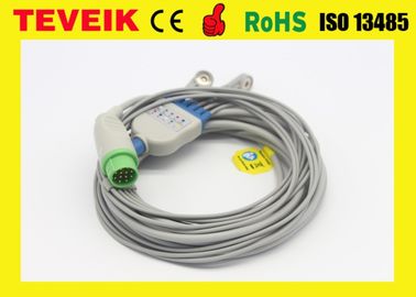 Produsen Medis Reusable Biolight 5leads Round 12pin ECG Cable Untuk Monitor Pasien A8 / A6