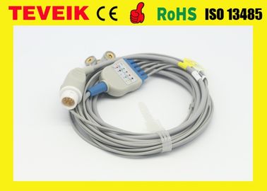Teveik Factory Mindray Reusable Round 12pin 5 lead Kabel EKG Untuk Monitor Pasien PM7000