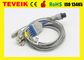 Reusable Medical Mindray Putaran 6 pin 5 kabel EKG leadwire Comptible Dengan Monitor Pasien PM9000