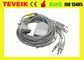 Perangkat medis schiller EKG Cable dengan Banana 4.0 IEC 10K resistor, 10 kabel ekg memimpin