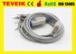 Fukuda Denshi 10 memimpin kabel EKG, FX-7402, FX-4010 Kabel EKG dengan resistor DIN 3.0 IEC 4.7K ohm