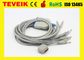 Kabel EKG Kenz dengan 10 leadwires terintegrasi, pisang 4.0, IEC, DB15pin, Kompatibel dengan EKG Kenz 108/110/1203
