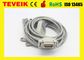 Penggunaan medis 10 kabel ekg utama, kabel ekg jepret, kabel ekgas Siemens / Hellige yang kompatibel