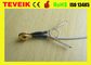 Warna Abu-abu DIN1.5 socket EEG cup cable, Ear-clip electeg eeg cable Tembaga berlapis emas