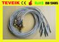 Warna Abu-abu DIN1.5 socket EEG cup cable, Ear-clip electeg eeg cable Tembaga berlapis emas