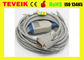 Kabel EKG dengan 10 kabel timbal terintegrasi untuk mesin Nihon Kohden EKG