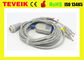 Banana 4.0 plug kenz ecg 103 106 pasien monitor kabel EKG 10 kabel EKG memimpin dengan kabel kawat
