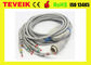 Banana 4.0 plug kenz ecg 103 106 pasien monitor kabel EKG 10 kabel EKG memimpin dengan kabel kawat