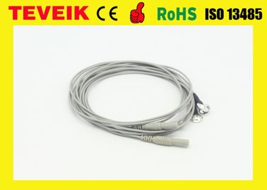 Harga Pabrik Kabel Elektroda EEG Soket Neurofeedback DIN1.5 Dengan Elektroda Perak Murni, bahan TPU