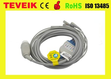 Kabel EKG memimpin TPU TPU One Piece 5 ujung yang kompatibel dengan Snap IEC untuk M1722A / B