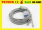 Fukuda Denshi DS-7100/7200 5 Memimpin Kabel ECG, Putaran Kabel EKG 12pin Lead Dengan Snap