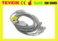 Kabel EKG memimpin TPU TPU One Piece 5 ujung yang kompatibel dengan Snap IEC untuk M1722A / B