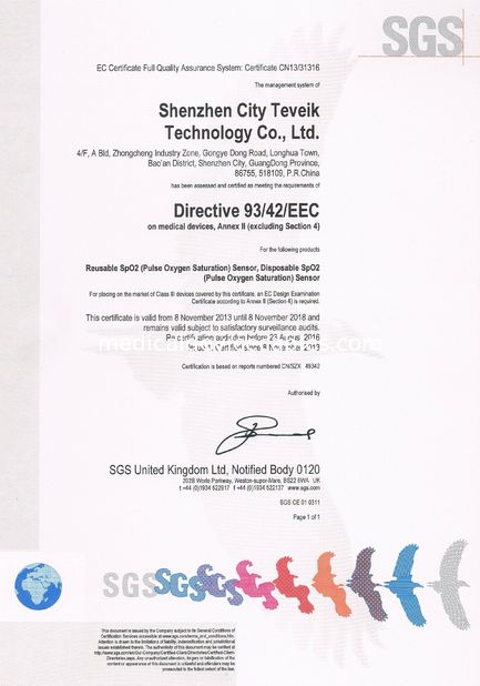Cina Shenzhen Teveik Technology Co., Ltd. Sertifikasi